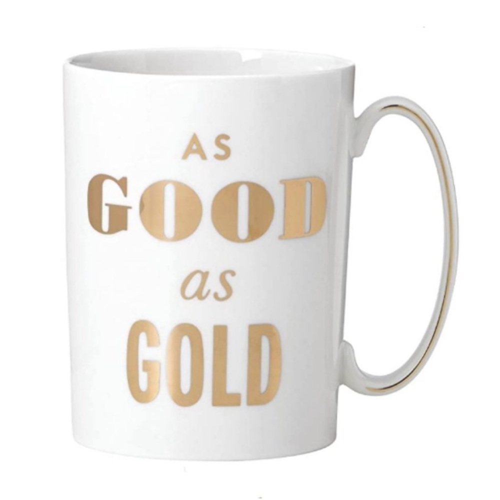 12 ounce Lenox Kate Spade Coffee Mug “Good as Gold”.